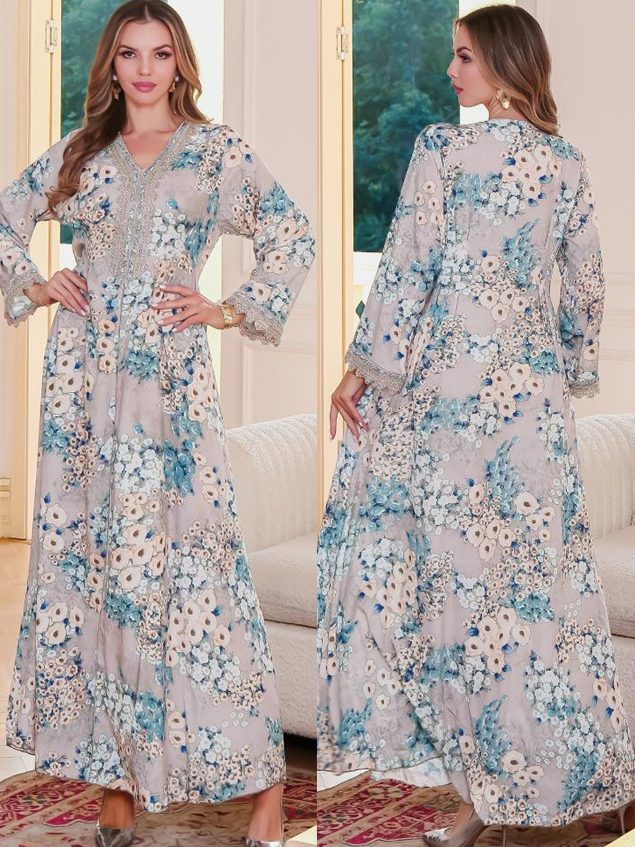 Muslim Women Dubai Abaya luxur - Embroidery Kebaya review and price