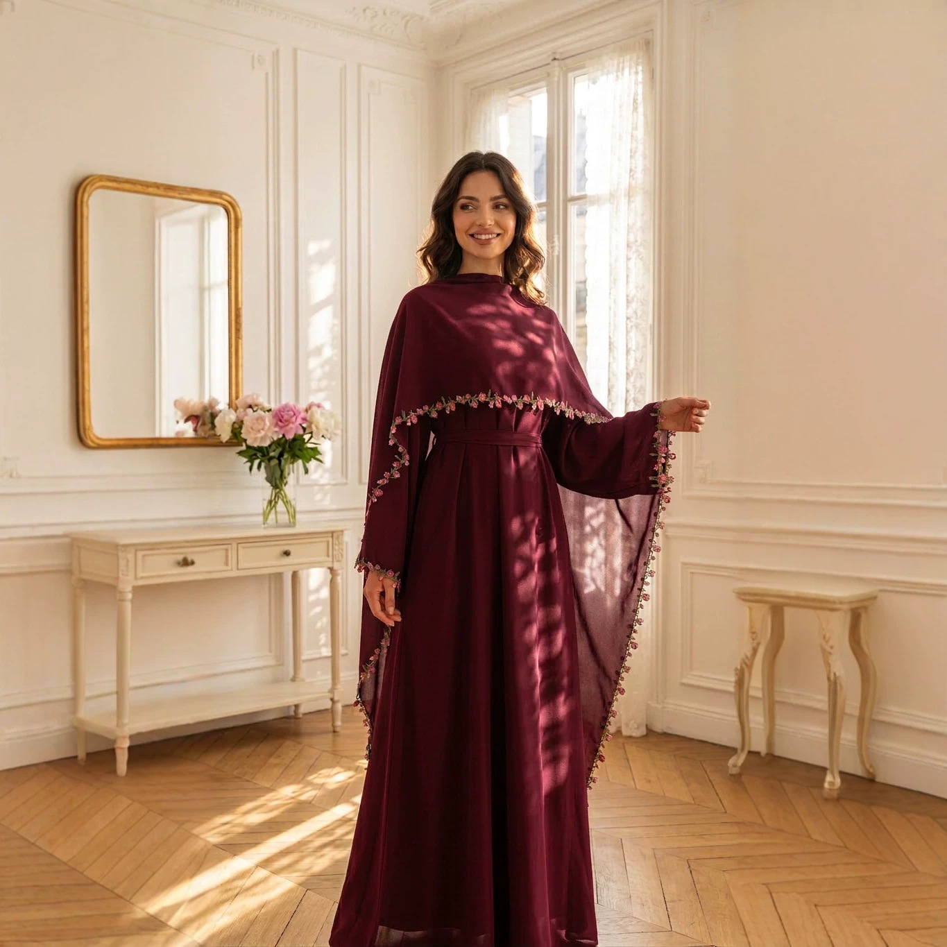 Elegant Embroidery Abayas Hija - Embroidery Kebaya review and price