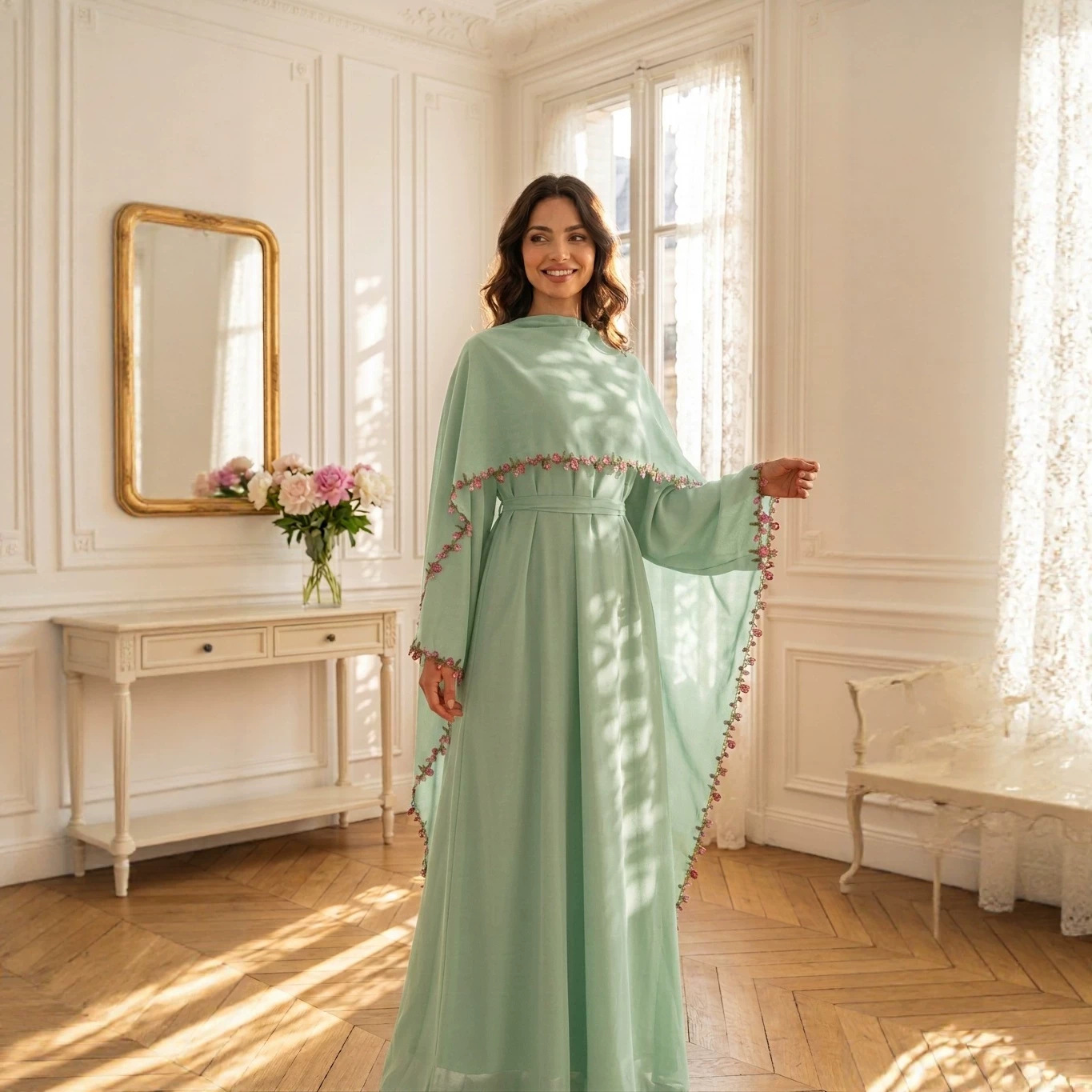 Elegant Embroidery Abayas Hija - Embroidery Kebaya review and price