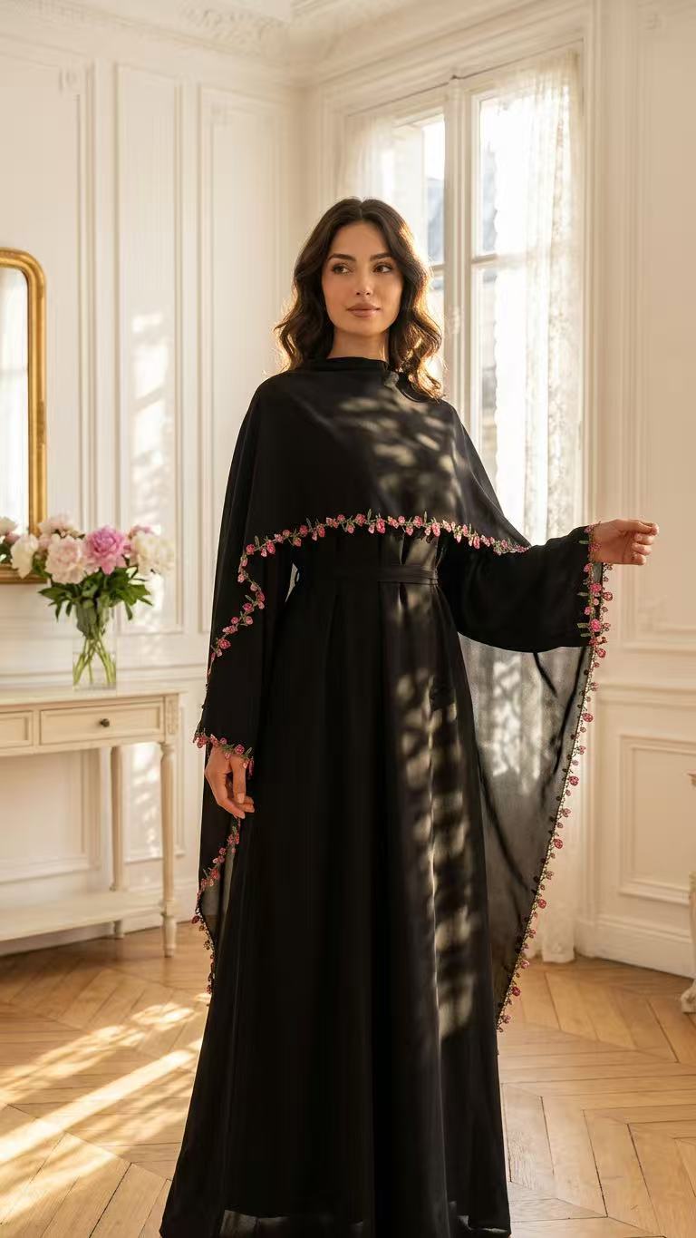 Elegant Embroidery Abayas Hija - Embroidery Kebaya review and price