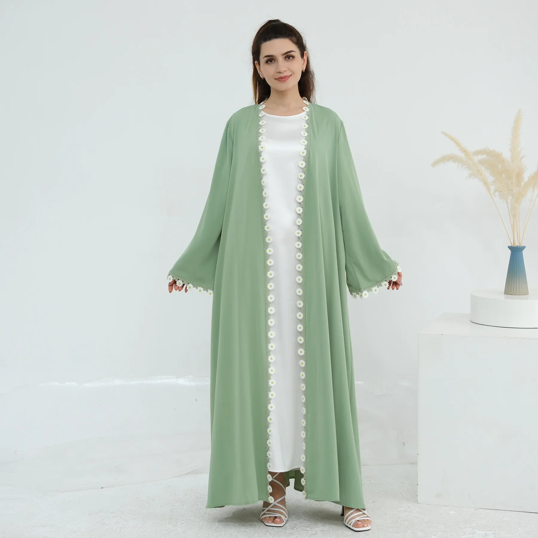 Flower Dubai Abayas Turkey Kaf - Embroidery Kebaya review and price