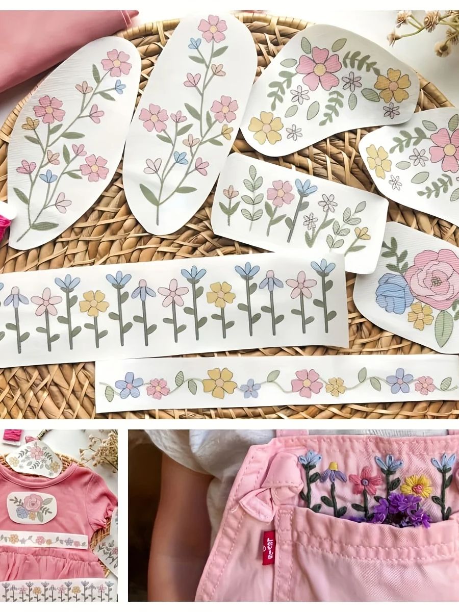 1 Set of 8pcs Colorful Graphic - Embroidery Meaning review and price