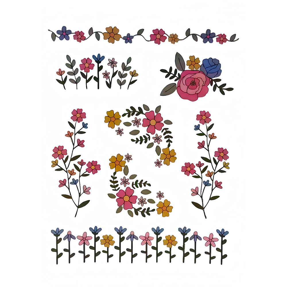 1 Set of 8pcs Colorful Graphic - Embroidery Meaning review and price