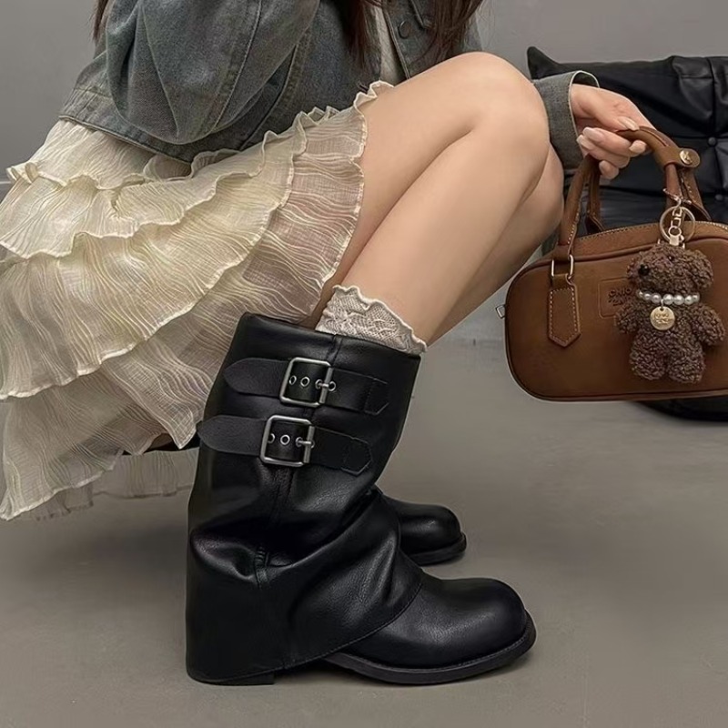 Women Black Slouchy Mid Calf B - Embroidery Garments review and price