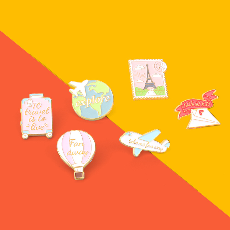 Cartoon plane Earth hot air ba - Embroidery Bali review and price