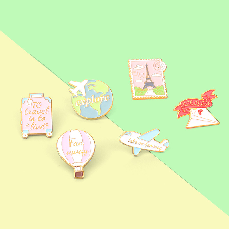 Cartoon plane Earth hot air ba - Embroidery Bali review and price
