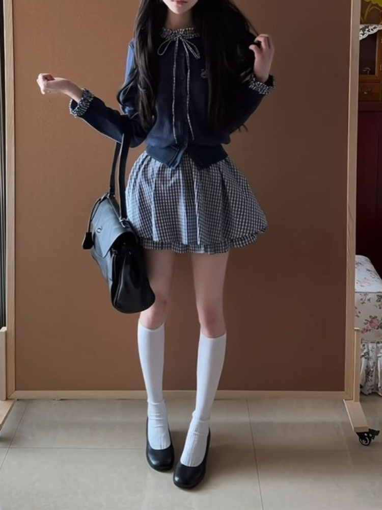 Japanese Preppy Sweet 2 Piece  - Embroidery Cotton Shirt review and price