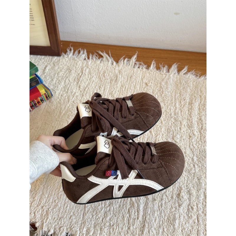 Women Brown‑White Suede Retro  - Embroidery Garments review and price