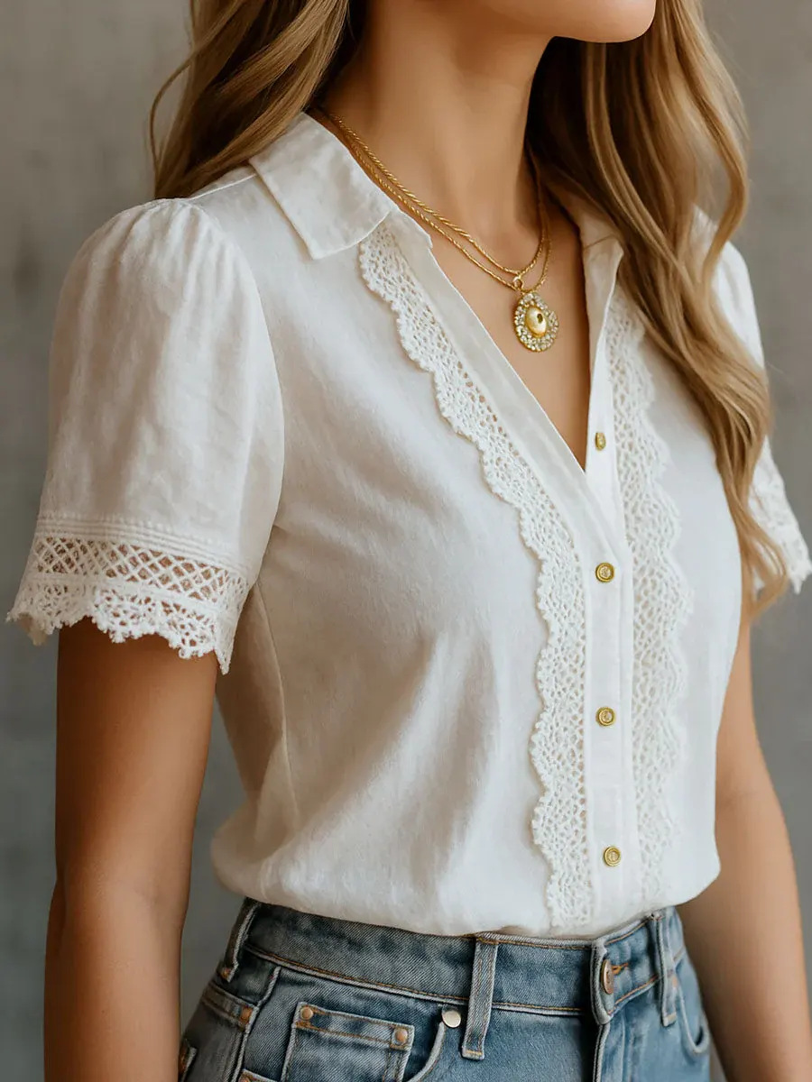 Elegant Women's Shirts Casual  - Embroidery Online review and price