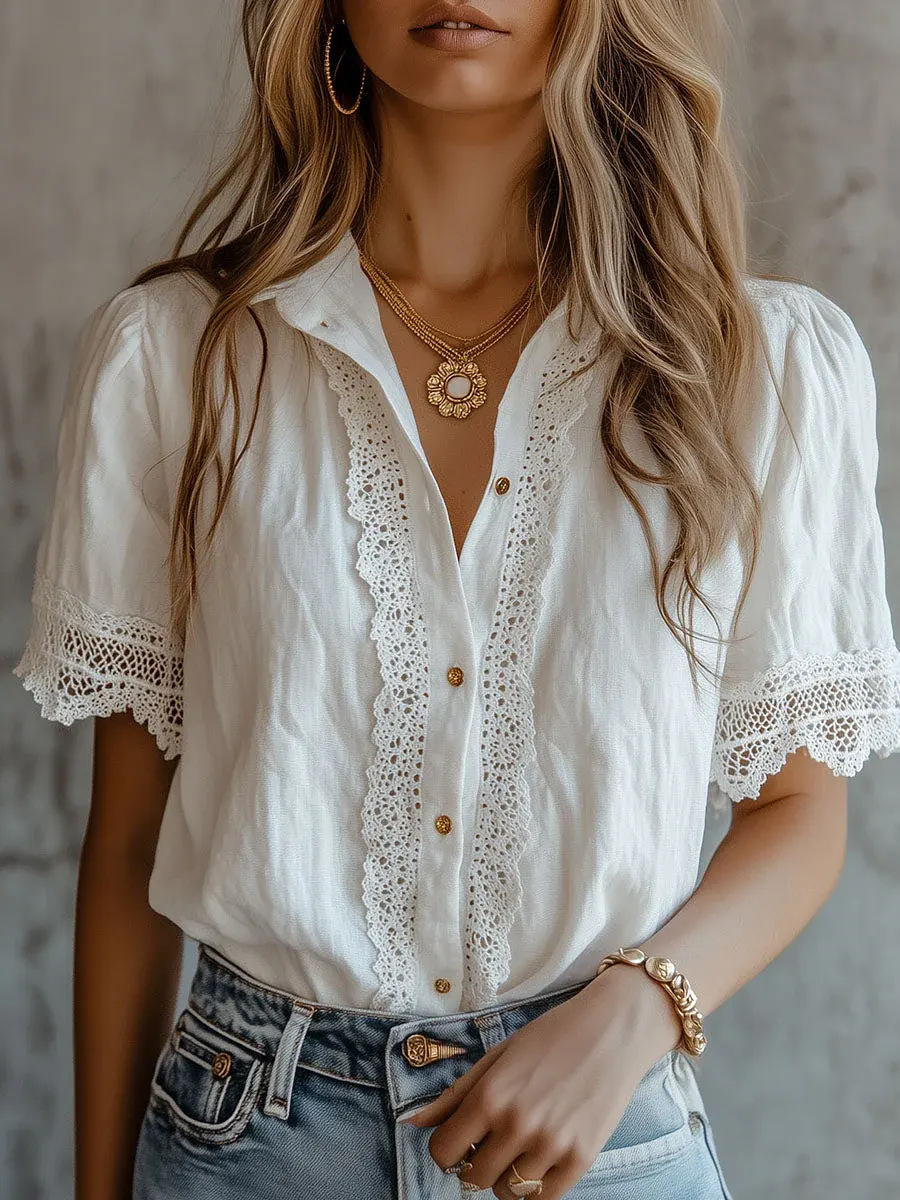 Elegant Women's Shirts Casual  - Embroidery Online review and price