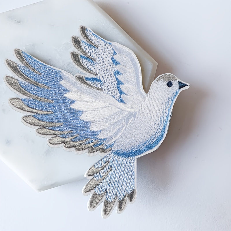 1pc blue-white gradient dove e - Embroidery Meaning review and price