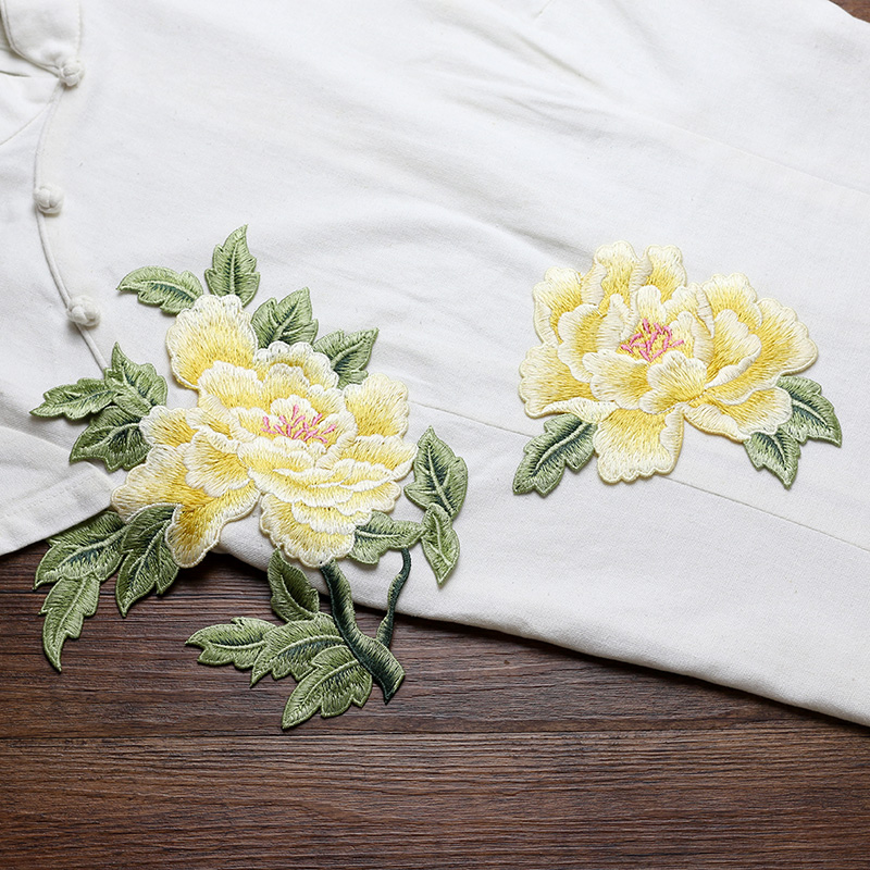 1 Pair Red Pink Yellow Embroid - Embroidery Yellow Dress review and price