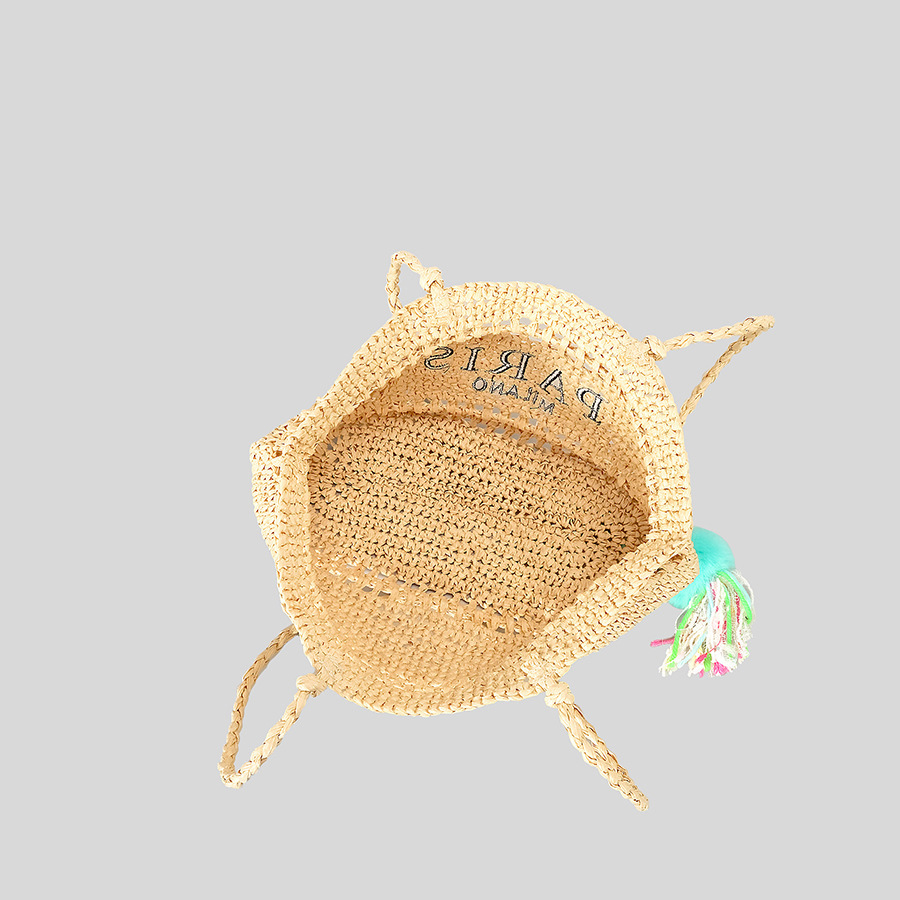 Casual Hollow Straw Tote Bag L - Embroidery Bali review and price