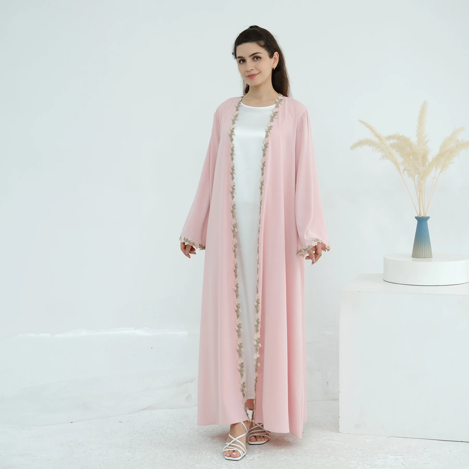 Dubai Open Abaya Muslim Hijab  - Embroidery Kebaya review and price