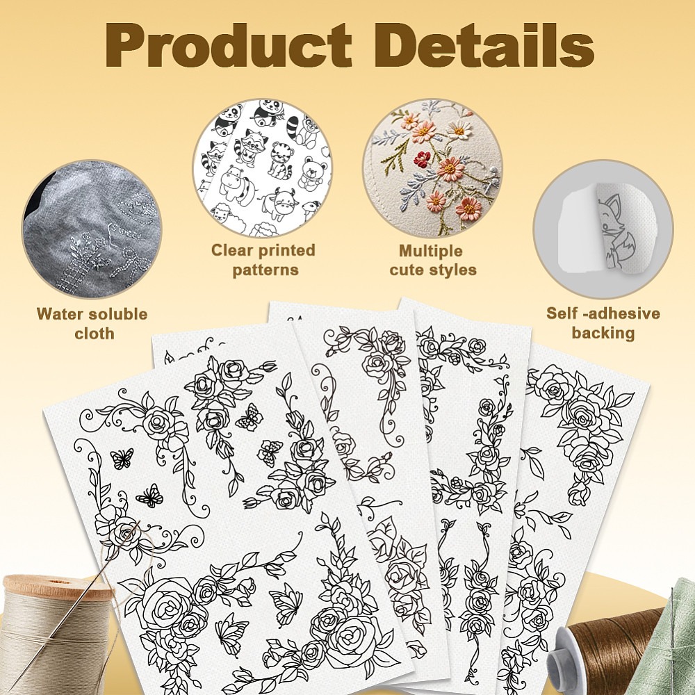 38Pcs Rose Lace 4 Sheets Water - Embroidery Rose review and price
