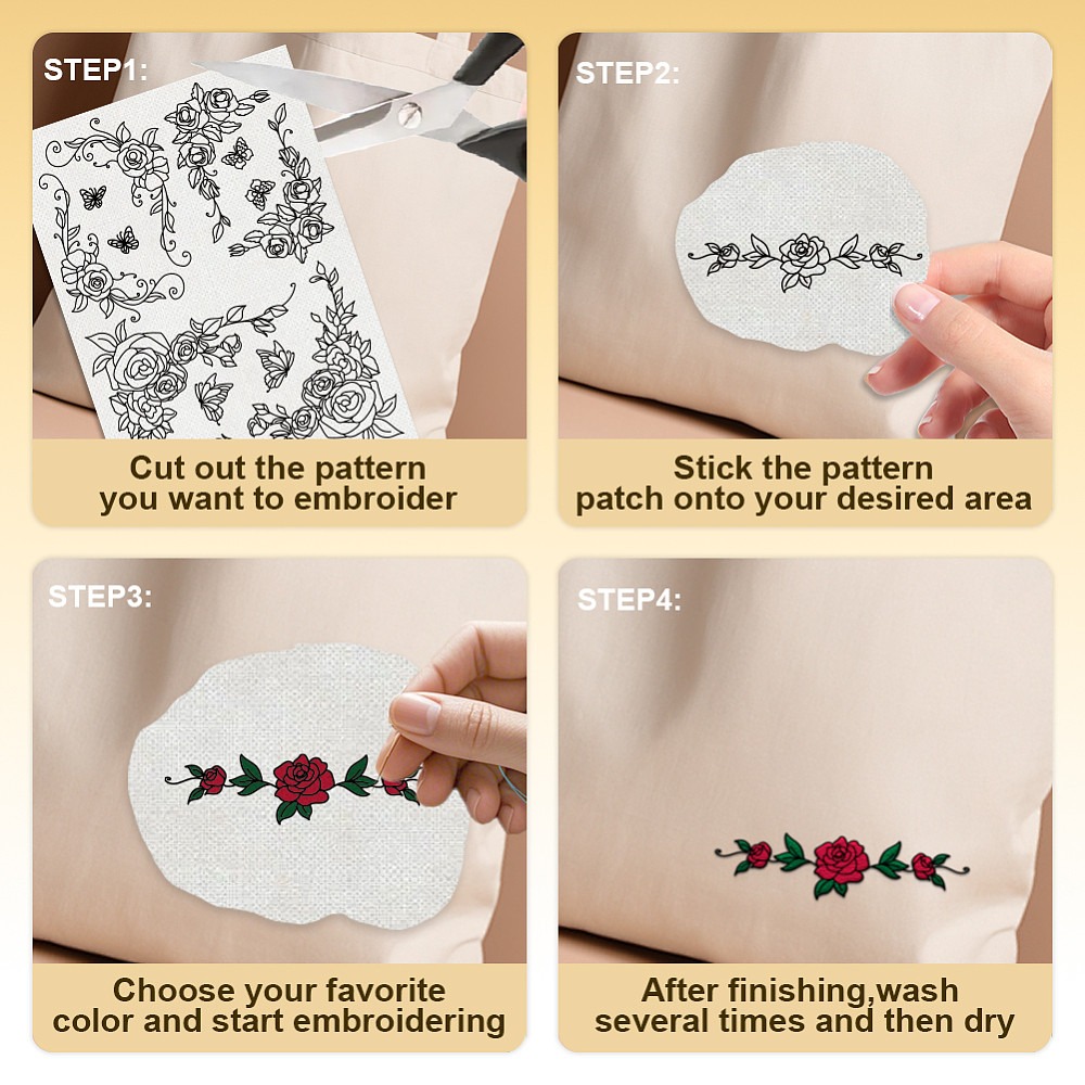 38Pcs Rose Lace 4 Sheets Water - Embroidery Rose review and price