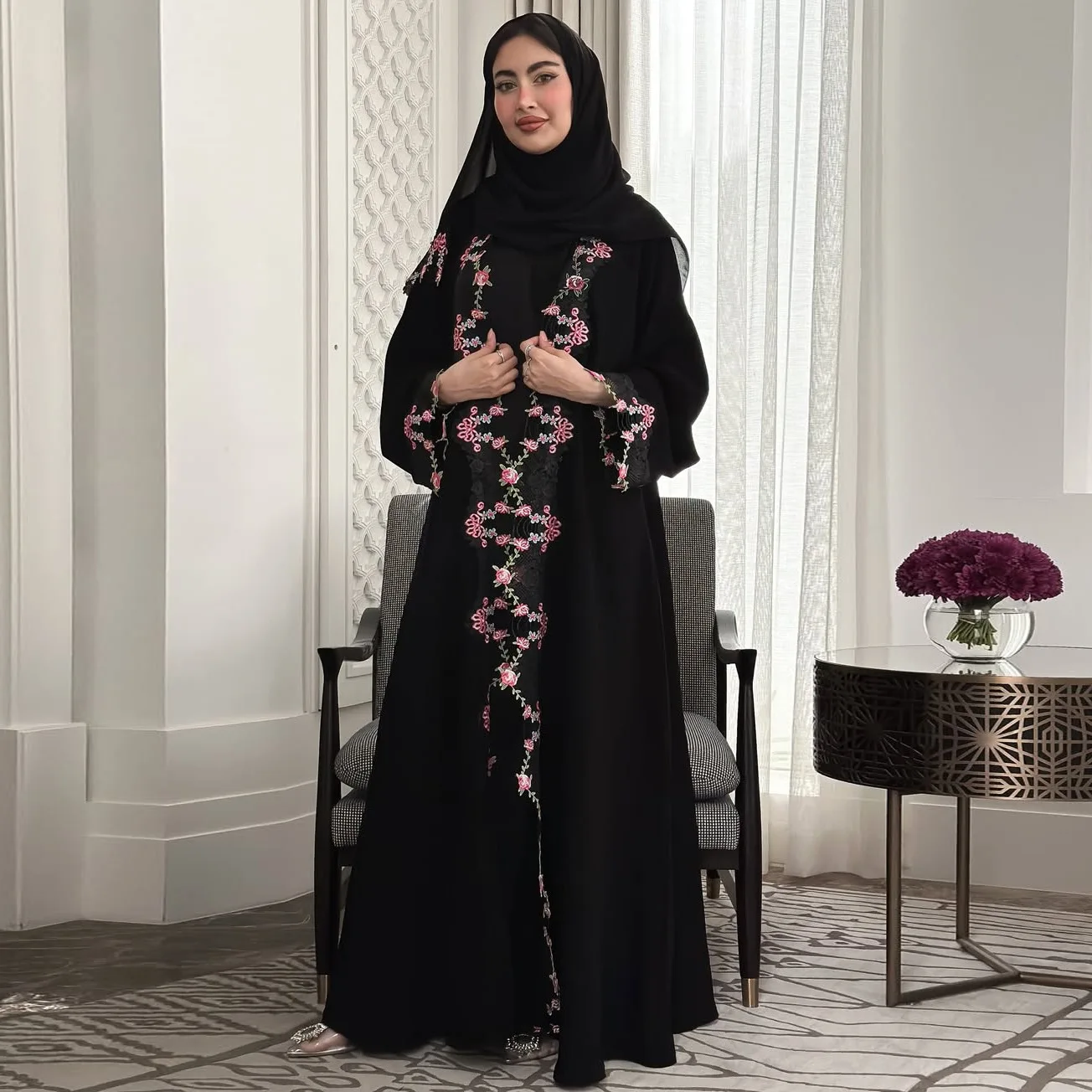 Black Embroidery Kimono Jalabi - Embroidery Kebaya review and price