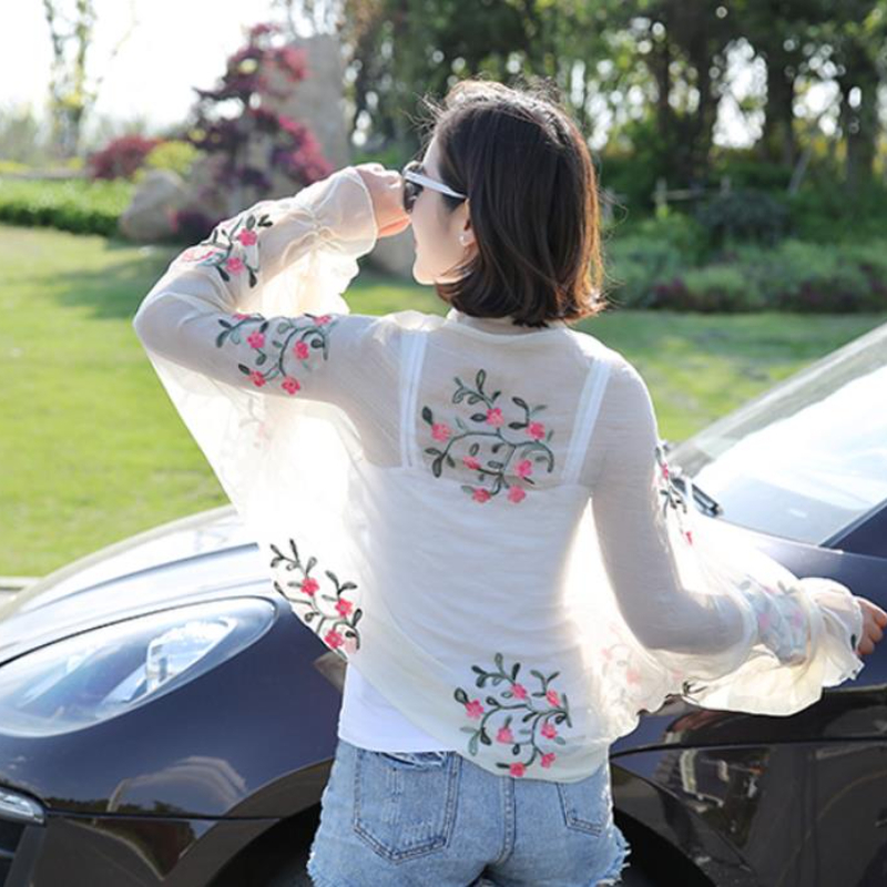 2025 Summer New Women Long Cas - Embroidery Cotton Shirt review and price