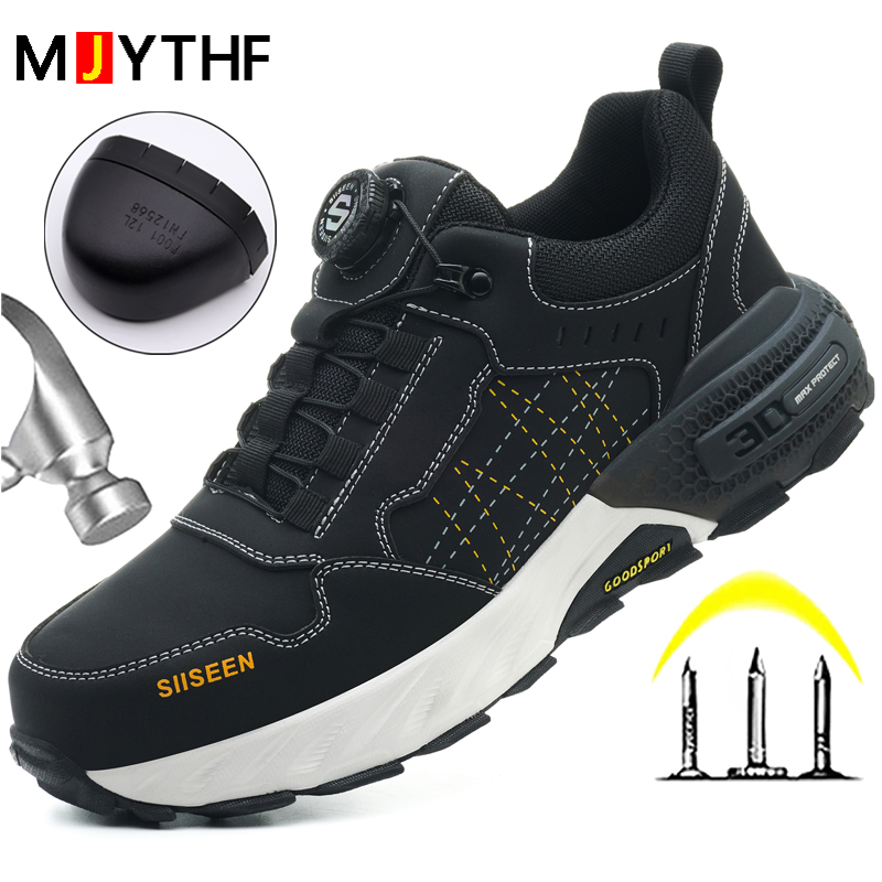 Black Leather Safety Shoes Sec - Embroidery Garments review and price