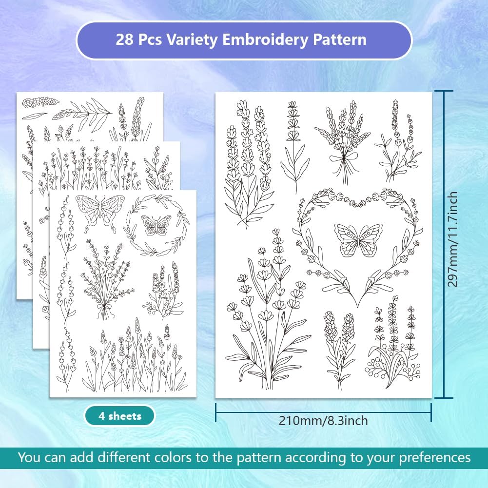 Lavender Flower Butterfly Wate - Embroidery Meaning review and price