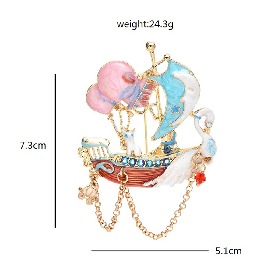 babay Romantic Swan Boat Brooc - Embroidery Bali review and price