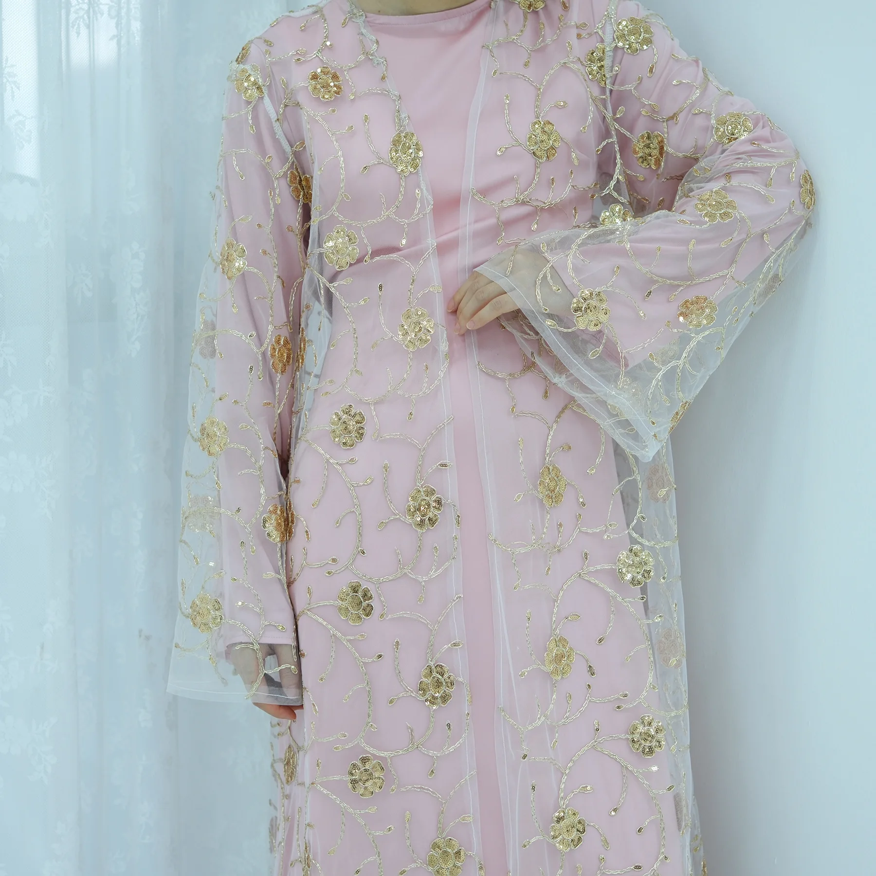 Muslim Mesh Kimono Cardigan Se - Embroidery Kebaya review and price