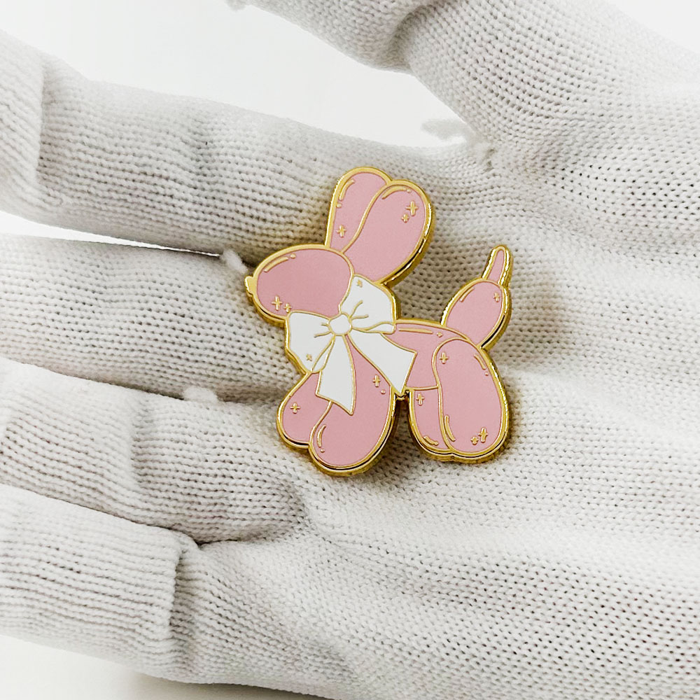 Pink Balloon Dog Enamel Pin Cu - Embroidery Bali review and price