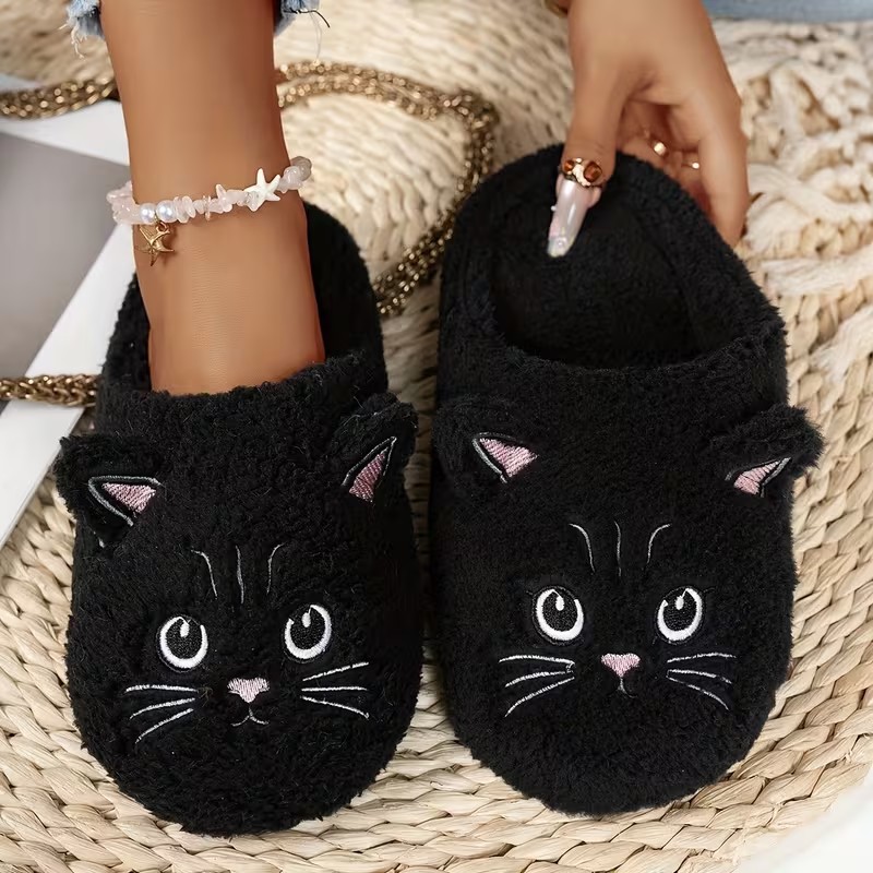 Cozy Unisex Plush Slippers wit - Embroidery Garments review and price